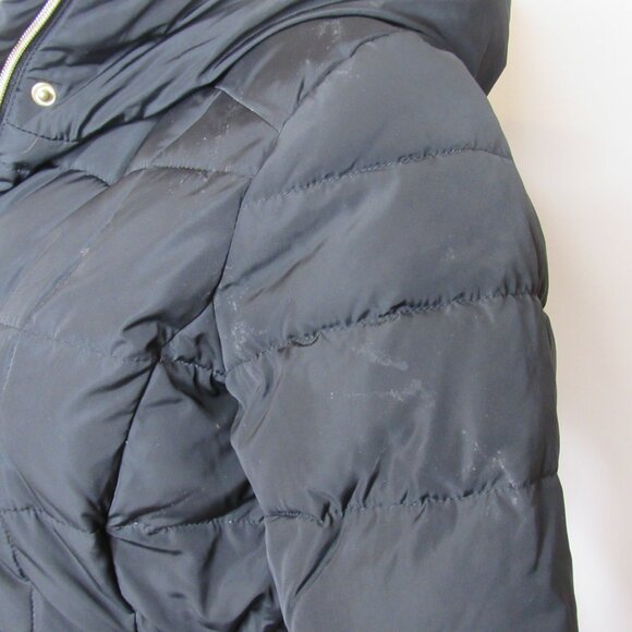 Cole Haan Black Signature Hooded Taffeta Down Puffer Coat Women's S Small - Picture 2 of 12